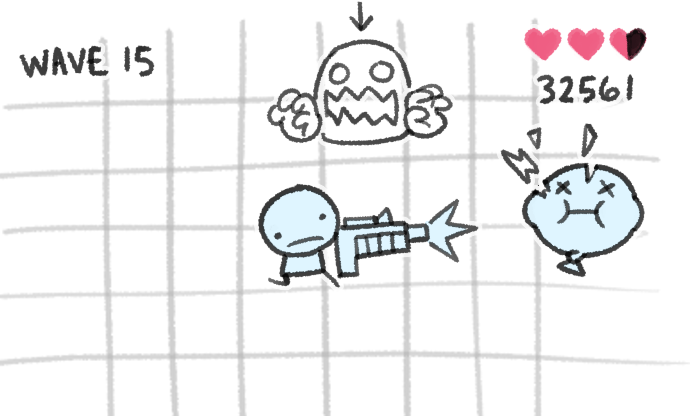 A mockup of a top-down shooter